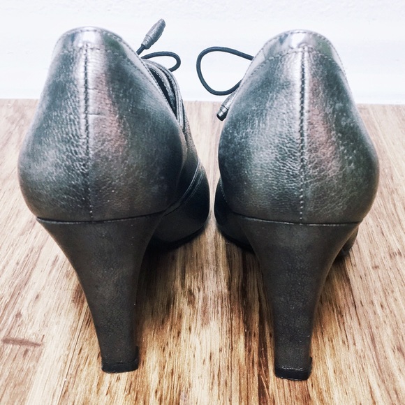 Stuart Weitzman Silver Metallic Lace Up Booties - Picture 4 of 5